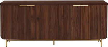 Walker Edison Reema Fluted 4-Door Kitchen Sideboard Buffet Console, 69 Inch - Image 6
