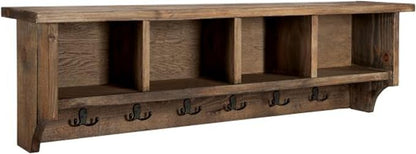 Alaterre Furniture Pomona Entryway Coat Rack – Rustic Farmhouse 48-Inch - Image 8