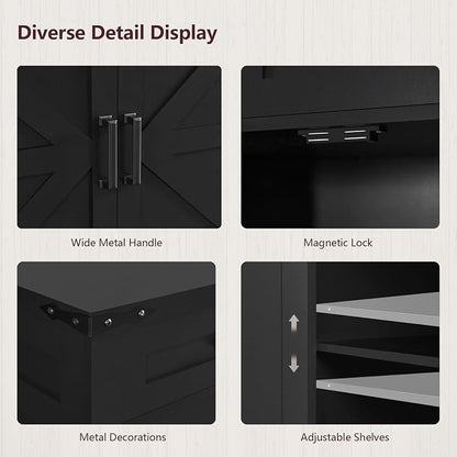 usikey Buffet Cabinet, 61” Large Sideboard Buffet Storage Cabinet - Image 7
