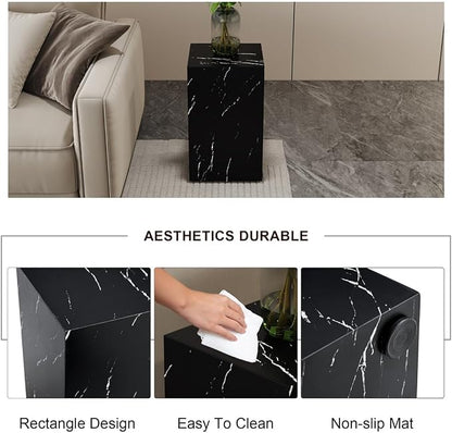 End Table, Side Table Living Room Table, Faux Marble Sofa Couch Bedside - Image 5