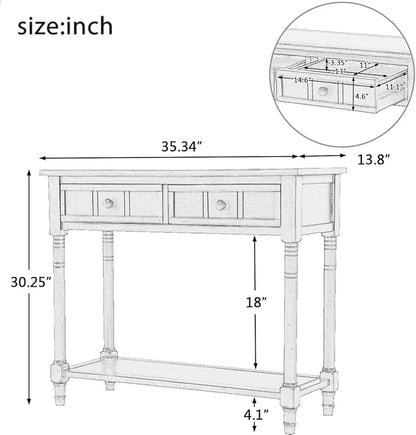 Merax Wood Sofa Table Console Table, Entryway Table Traditional Design - Image 2