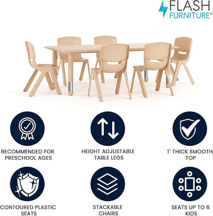Flash Furniture Emmy Adjustable Classroom Activity Table - Image 3