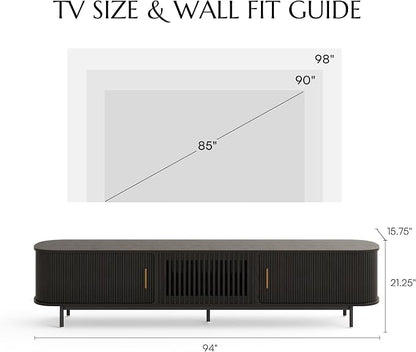 POVISON Fully-Assembled Mid Century Modern TV Stand - Image 4