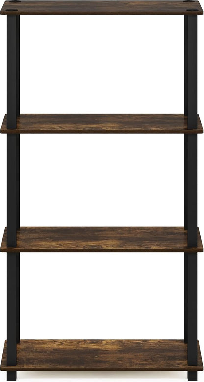 Furinno TURN-S-TUBE Storage Shelves, 4-Tier Book Shelf, Corner Shelf, Toolless - Image 6