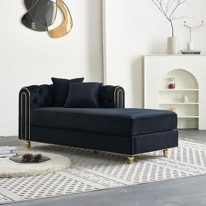 Luxury Velvet Chaise Lounger by Unknown