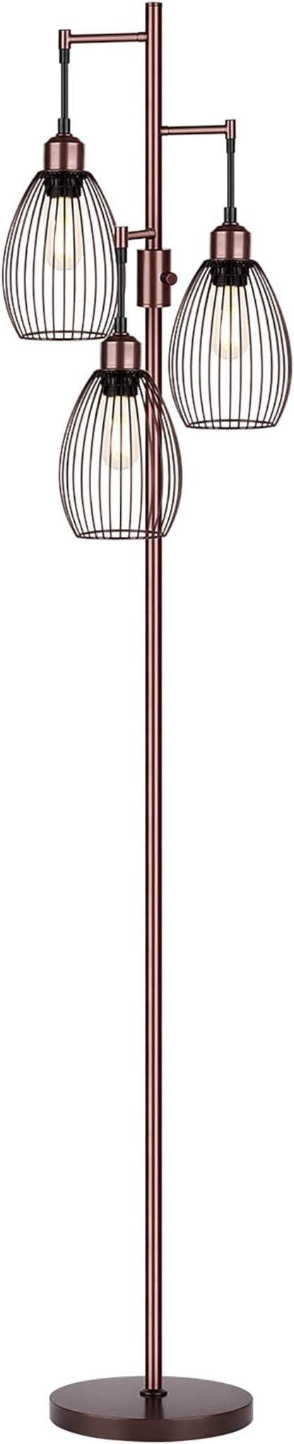 Dimmable Floor Lamp, 3 x 800LM LED Edison Bulbs Included, Farmhouse Industrial - Image 8