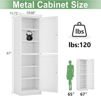 Ckzbx Metal Locker Tall Narrow Storage Cabinet, Gym Home Office, Entryway and - Image 3