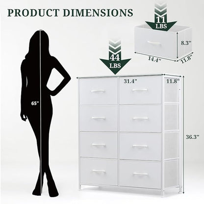 8-Drawer Dresser for Bedroom, Anti-Tip Tall Storage Organizer Chest of Drawers - Image 3