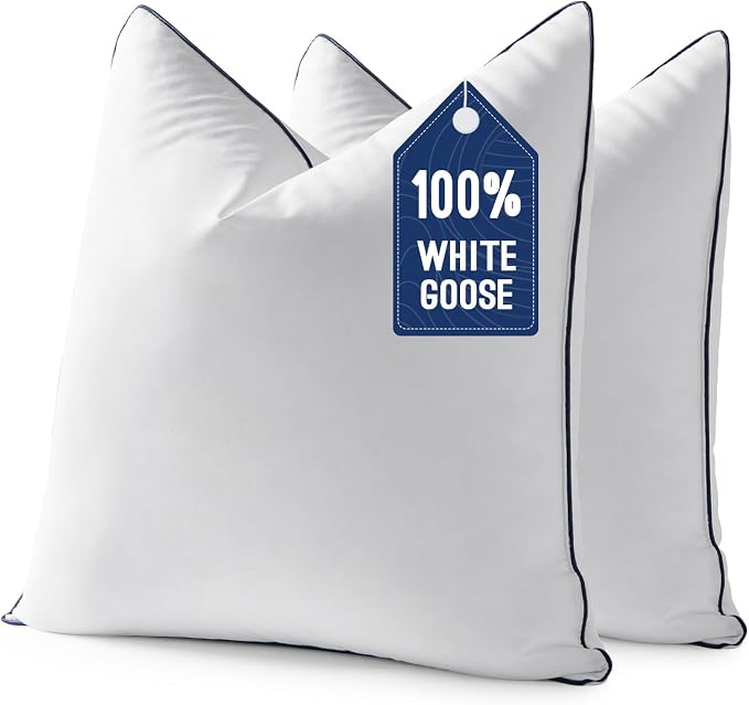 MIULEE Goose Feather Down 24x24 Pillow Insert Set of 2 by MIULEE