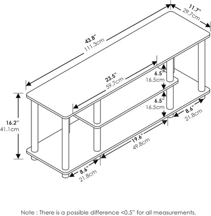 Furinno Turn-N-Tube No Tools 3D 3-Tier Entertainment TV Stand up to 50 inch TV - Image 6