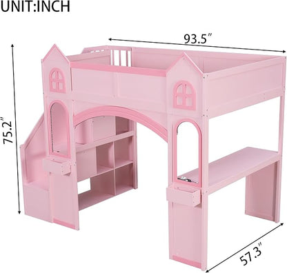 Princess-Themed Castle Loft Bed - Image 2