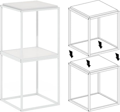 Furinno Moretti Side Table, 1-Tier Stackable Metal Frame End Table, Night Stand - Image 7