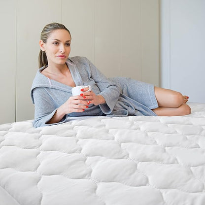 Full Mattress Pad Waterproof Mattress Protector, Quilted Full Size Mattress - Image 5