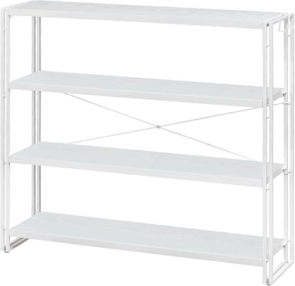 HCHQHS Bookshelf, 4-Tier Industrial Bookcase, Freestanding Tall Bookshelves by HCHQHS
