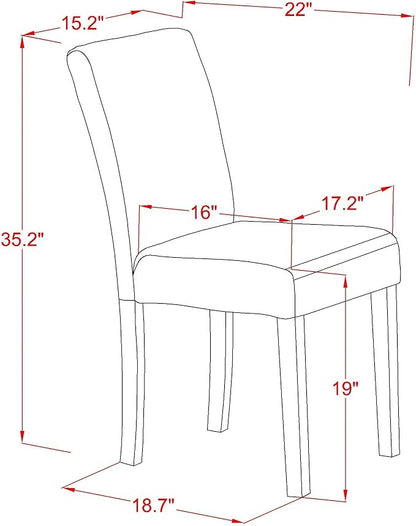 East West Furniture ABP4T55 Abbott Parson Kitchen Chairs - Image 3