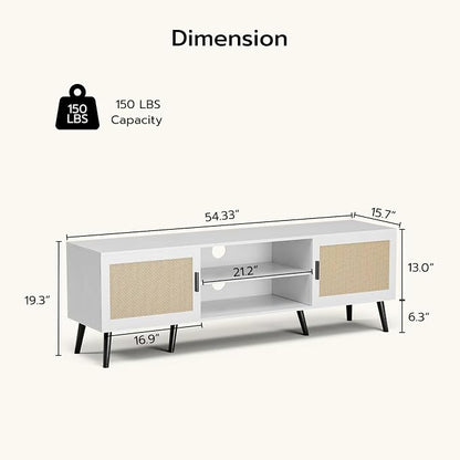 ZttRiee TV Stand for TVs up to 65'', Mid Century Modern Entertainment Center - Image 2
