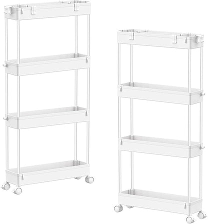SPACELEAD 2-piece Set Slim Storage Cart 3 Tier, Bathroom Organizer Rolling by Home
