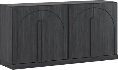 BELLEZE 2 Tier Bookshelf with Arched Wood Door - Image 8