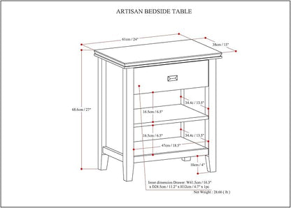 SIMPLIHOME Artisan Bedside Table - Image 3