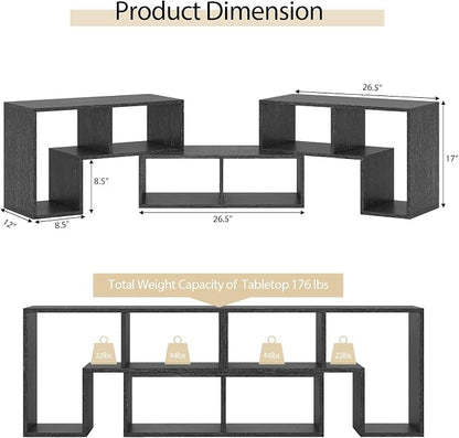 Tangkula 3 Pieces Console TV Stand, Free-Combination Entertainment Center - Image 5