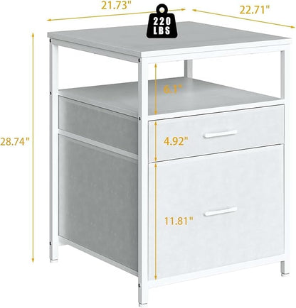 Herture Mini Fridge Stand with 3 Storage, Mini Fridge Cabinet, Beverage Fridge - Image 2