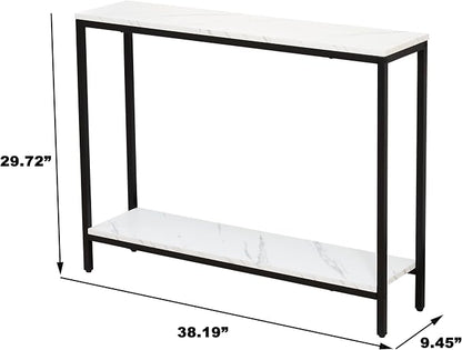 loglus Console Table for Entryway, Faux Marble MDF Sofa Table - Image 2