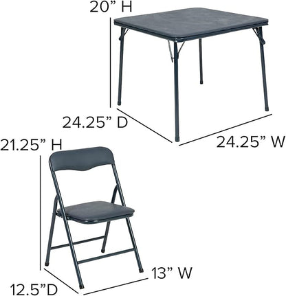 Flash Furniture Mindy Kids Navy 5 Piece Folding Table and Chair Set - Image 6