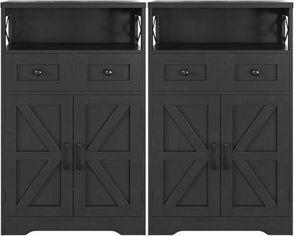 Befrases Set of 2 Black Storage Cabinet by Befrases