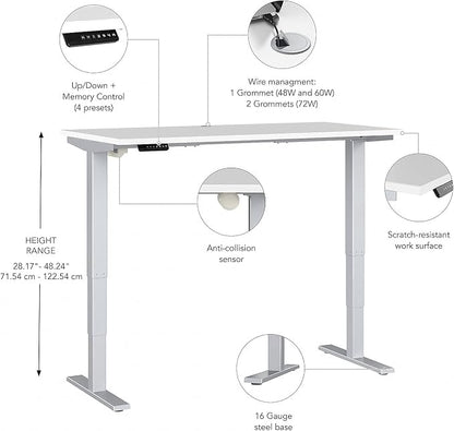 Bush Business Furniture 60-inch Electric Height Adjustable Standing Desk - Image 4