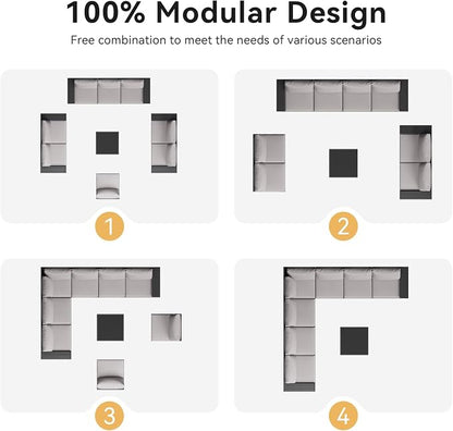 Aoxun Patio Furniture Set, Widen Armrests Wicker Outdoor Sectional - Image 8