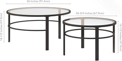 Henn&Hart Round Nested Coffee Table in Blackened Bronze, Coffee Table coffee - Image 3