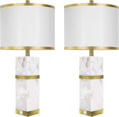 Natural Alabaster Table Lamps Set of 2 - Image 7