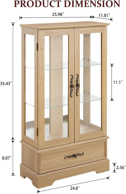 Lighted Glass Curio Display Cabinet - Image 2