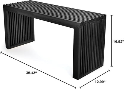 APRTAT Bamboo Dining Bench, 35 inch Farmhouse Decor Indoor Kitchen Table Bench - Image 3