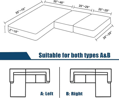 Water Repellent Sectional Couch Covers L Shaped Sofa Cushion Covers, Stretch - Image 4