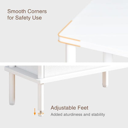 Narrow Side Table with Fabric Basket, End Table - Image 7