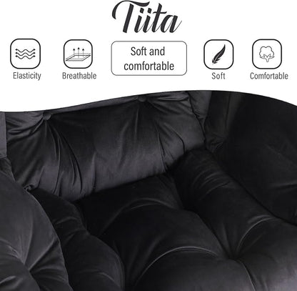 Tiita Lazy Chair with Ottoman, Comfy Leisure Sofa Armchair with Ottoman - Image 9