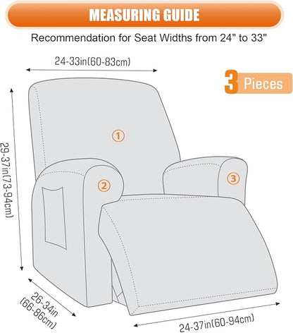 VANSOFY Recliner Chair Covers, 3-Pieces Stretch Recliner Covers - Image 3
