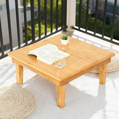 Folding Table, Japanese-Style Household Square Bamboo Table, Computer Desk - Image 6