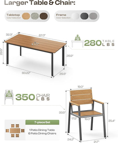 Outdoor Dining Set, Patio Table and Chairs Set - Image 7