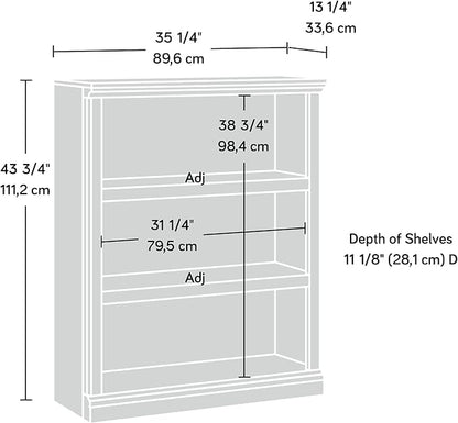 Sauder 3 Tier Book Shelf Wooden Bookcase Multipurpose Bookshelf - Image 3
