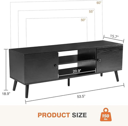 Sweetcrispy TV Stand for 55 60 inch TV, Modern Mid Century Entertainment Center - Image 2