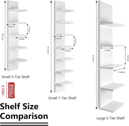 Homaterial 7 Tier Vertical Wall Shelf - Image 3