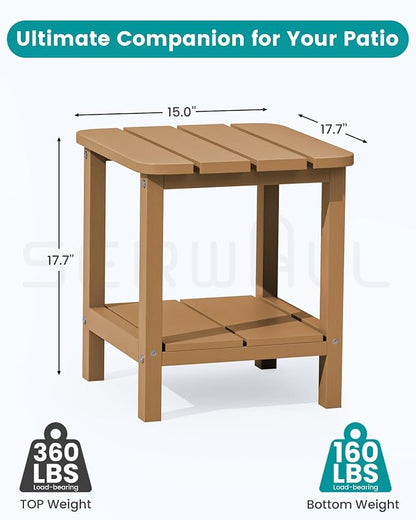 SERWALL Double Adirondack Side Table Rectangular End Table Set of 4 - Image 2