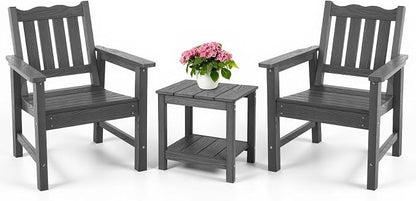 Stoog 3 Piece Patio Dining Sets, All-Weather Outdoor Chairs Set of 2 by Stoog