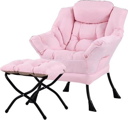 Tiita Lazy Chair with Ottoman, Comfy Leisure Sofa Armchair with Ottoman - Image 7