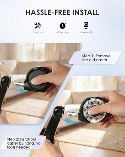 RidRed Office Chair Wheels, Smooth & Quiet Rollerblade Casters Wheels, Heavy - Image 9