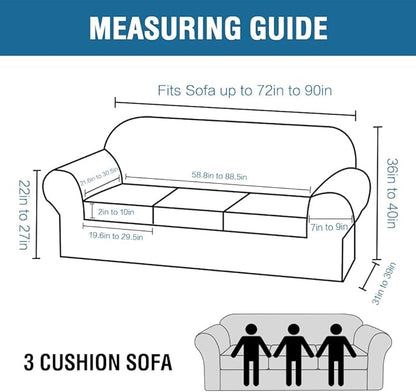 H.VERSAILTEX Modern Velvet Plush High Stretch Sofa Slipcover Furniture - Image 2
