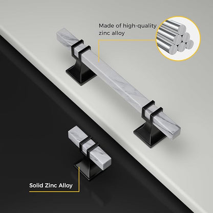 Rergy Cabinet Handles Marble Drawer Pulls and Knobs, T-Bar Hardware - Image 4