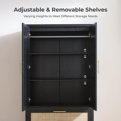 SICOTAS Larger Armoire Wardrobe Closet, Boho Armoire Clothes Organizer - Image 5